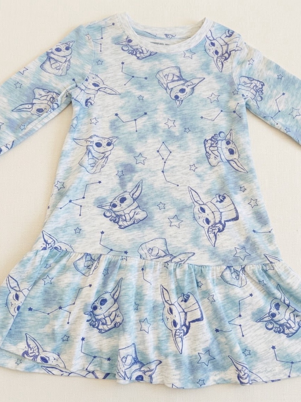 Star Wars Disney Yoda Blue Casual Loungewear Dress 4/5 EUC